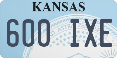 KS license plate 600IXE