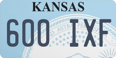 KS license plate 600IXF