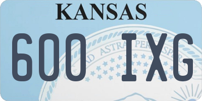 KS license plate 600IXG