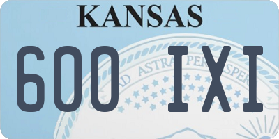 KS license plate 600IXI