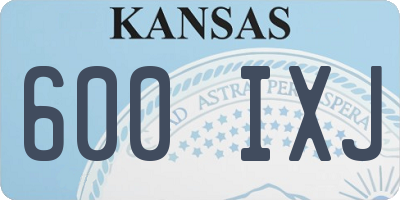 KS license plate 600IXJ