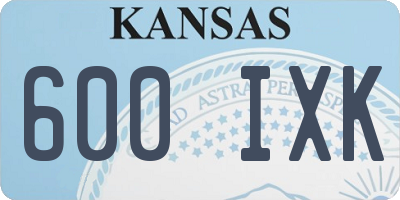 KS license plate 600IXK