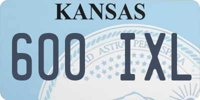 KS license plate 600IXL