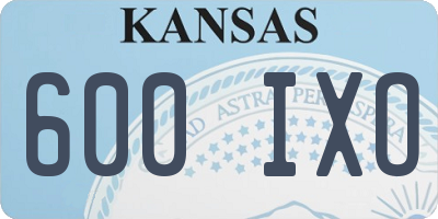 KS license plate 600IXO