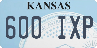 KS license plate 600IXP
