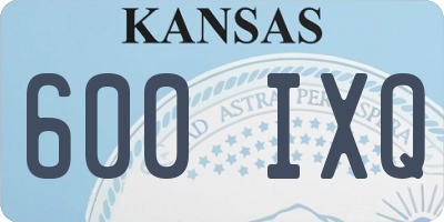 KS license plate 600IXQ