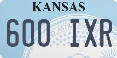 KS license plate 600IXR