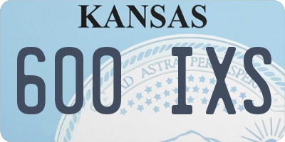 KS license plate 600IXS