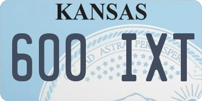 KS license plate 600IXT