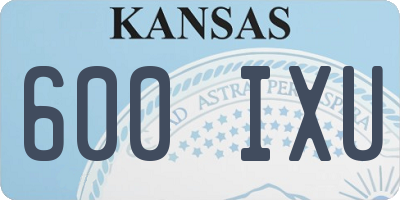 KS license plate 600IXU