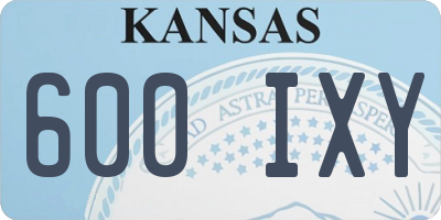 KS license plate 600IXY