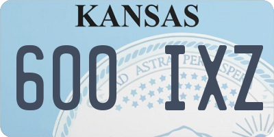 KS license plate 600IXZ