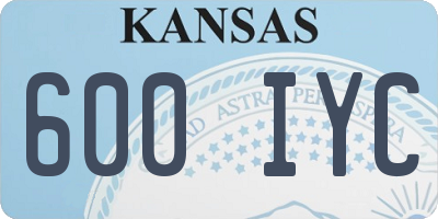 KS license plate 600IYC