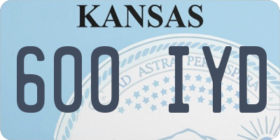 KS license plate 600IYD