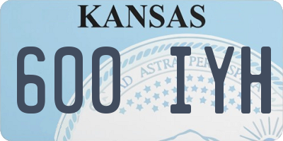 KS license plate 600IYH