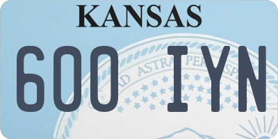 KS license plate 600IYN