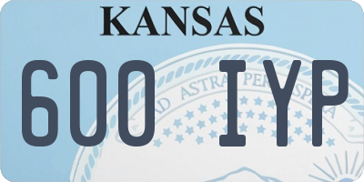 KS license plate 600IYP