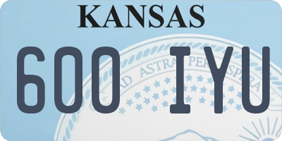 KS license plate 600IYU