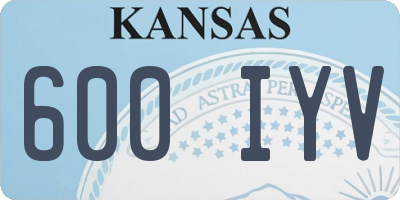 KS license plate 600IYV