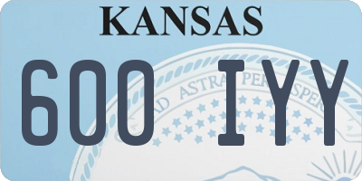 KS license plate 600IYY