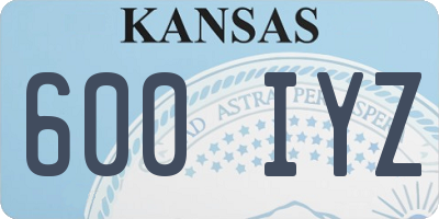 KS license plate 600IYZ