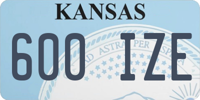 KS license plate 600IZE