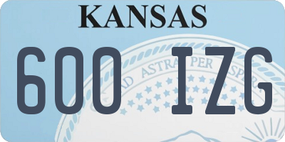 KS license plate 600IZG