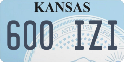 KS license plate 600IZI