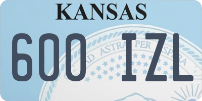 KS license plate 600IZL