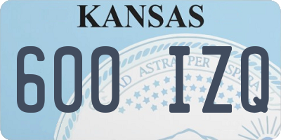 KS license plate 600IZQ