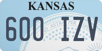 KS license plate 600IZV