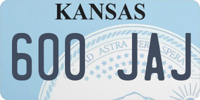 KS license plate 600JAJ