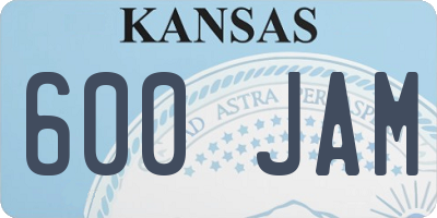 KS license plate 600JAM