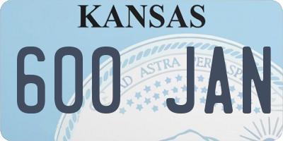 KS license plate 600JAN