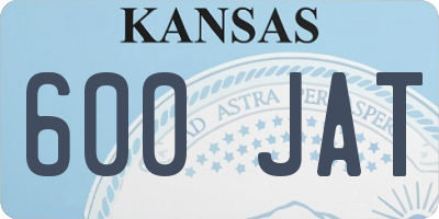 KS license plate 600JAT