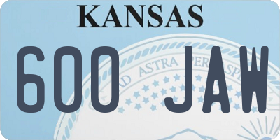 KS license plate 600JAW