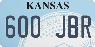 KS license plate 600JBR