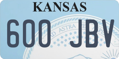 KS license plate 600JBV