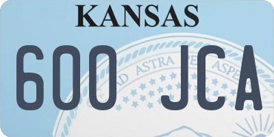 KS license plate 600JCA