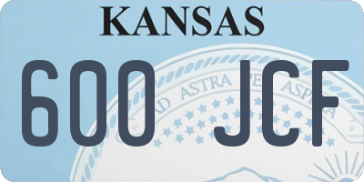 KS license plate 600JCF