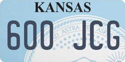 KS license plate 600JCG