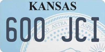 KS license plate 600JCI