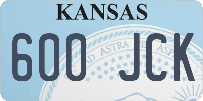 KS license plate 600JCK
