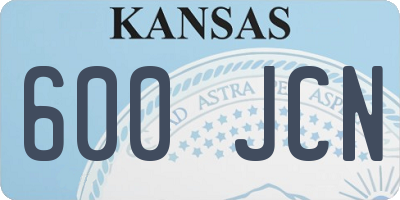 KS license plate 600JCN