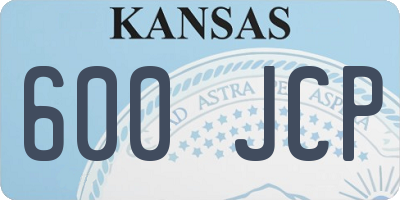 KS license plate 600JCP