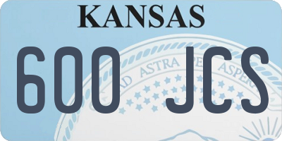 KS license plate 600JCS