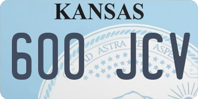 KS license plate 600JCV