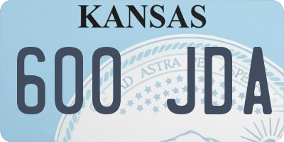 KS license plate 600JDA