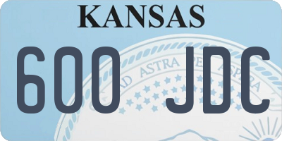 KS license plate 600JDC