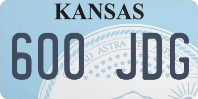 KS license plate 600JDG